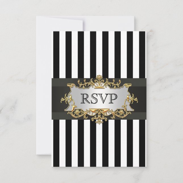 Black White Stripe  RSVP 1C (Front)