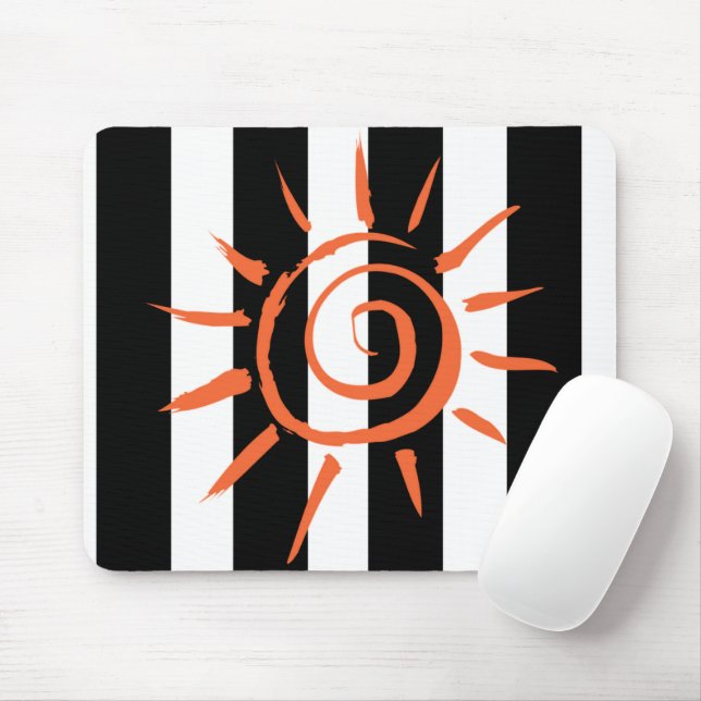 Black White Stripe Star  Mouse Pad! Mouse Pad (With Mouse)