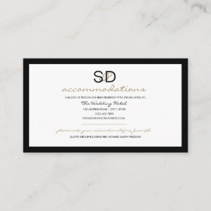 Black & White Stripe Wedding Accommodations Enclosure Card