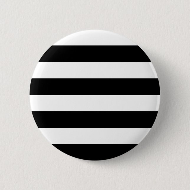 Black & White Striped 2 Inch Round Button (Front)