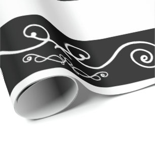 Black White striped design Wrapping Paper