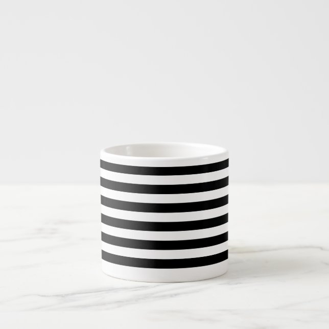 Black & white striped espresso cup (Front)