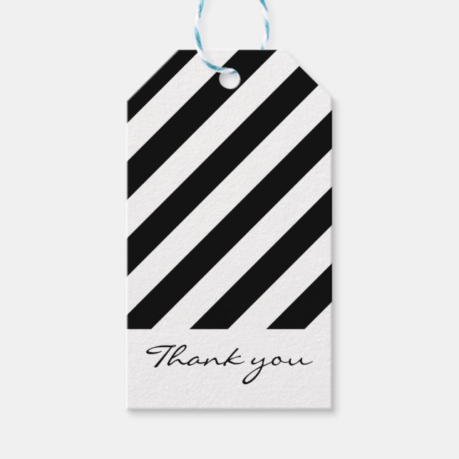 Black & white striped gift tags (Front)