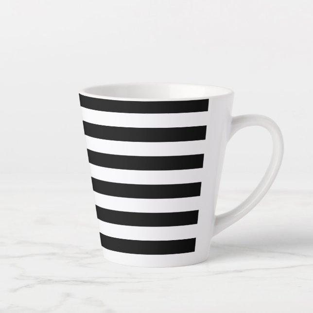 Black & white striped latte mug (Right)