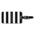Black & White Striped Personalized Luggage Tags