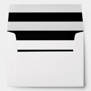 Black White Striped Return Address Custom Envelope