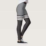 Black & White Striped Sports Leggings<br><div class="desc">Sporty and fashionable graphic leggings for all occasions</div>