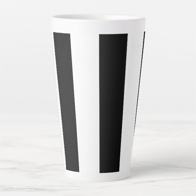 Black & white striped vertical coffee mug (Front)