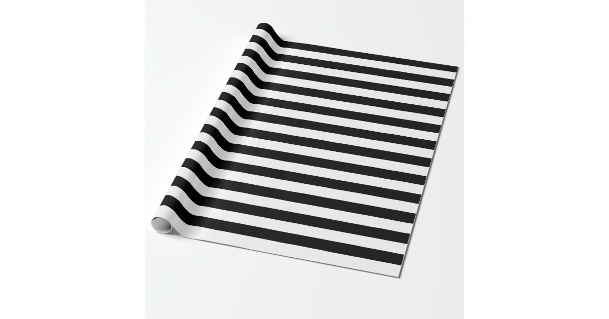 Black & White Striped Wrapping paper Zazzle