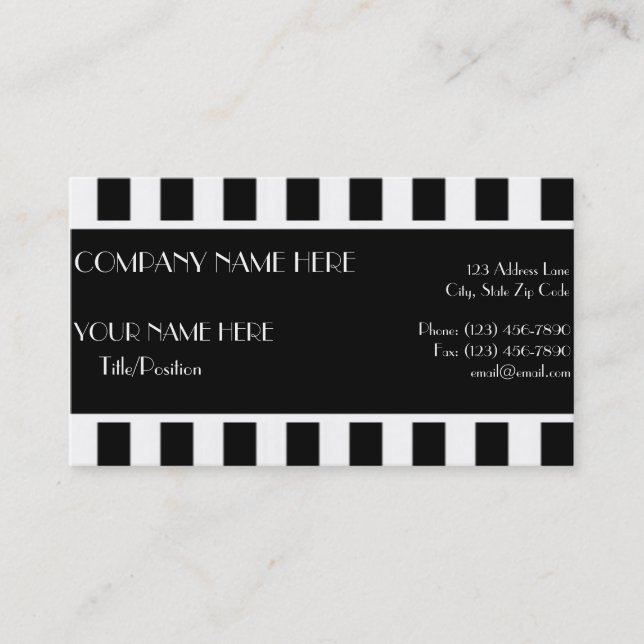Black & White Stripes Appointment Card (Front)