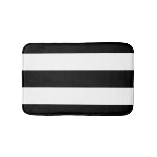 Black White Stripes Bath Mat