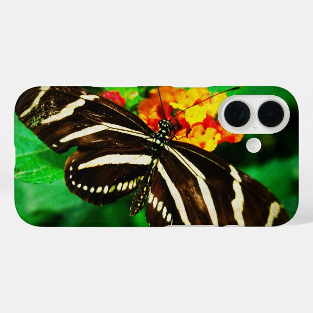 Black white stripes butterfly longwing zebra photo Case-Mate iPhone case (Back (Horizontal))