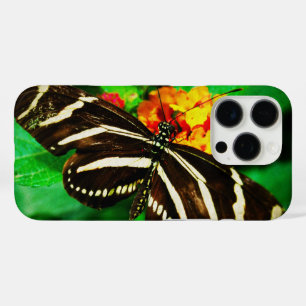 Black white stripes butterfly zebra longwing photo iPhone 16 pro case