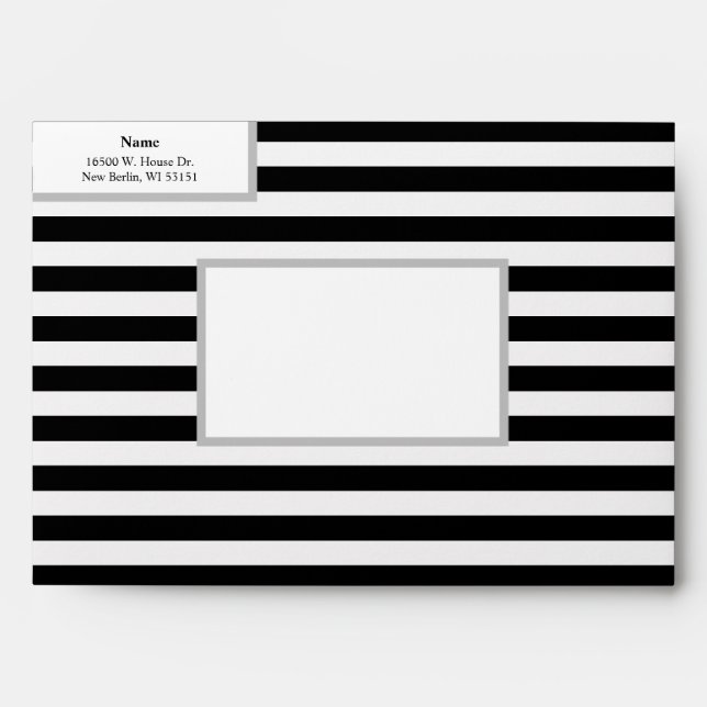 Black/White Stripes Envelope (Front)