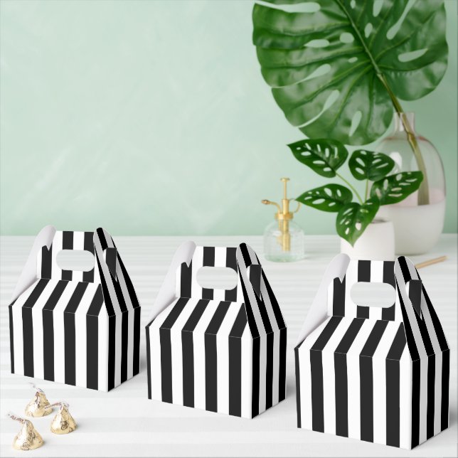 Black White Stripes Favor Box (Multiple)
