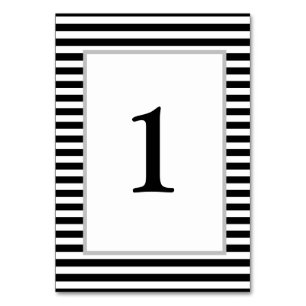 Black/White Stripes Framed Table Number