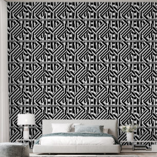 Black White Stripes Geo Wallpaper