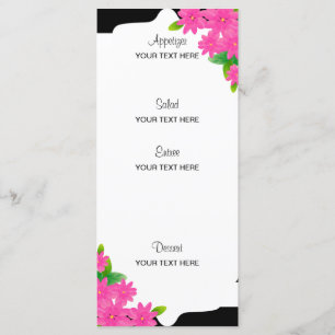 Black & White Stripes, Gold   Pink Menu