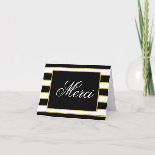 Black+White Stripes & Golden Sparkt Merci