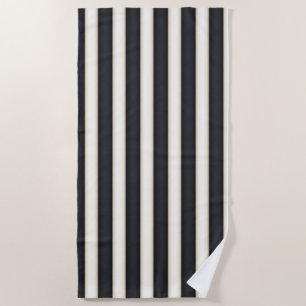 Black & White Stripes Gothic Neo-Victorian Bathing Beach Towel
