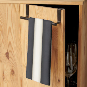 Black & White Stripes Gothic Victorian Fantasy Kitchen Towel