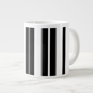 Black White Stripes Large Coffee Mug