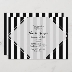 Black & White Stripes Modern Striped Invitations