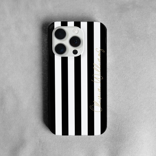 Black White stripes Pattern Case-Mate iPhone Case (Creator Uploaded)