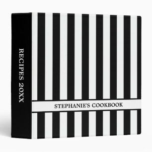 Black White Stripes Pattern {pick your colour} Binder