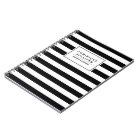 Black & White Stripes Personalized Notebook