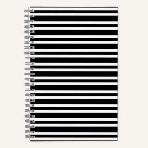 Black White Stripes Seamless Pattern Notebook