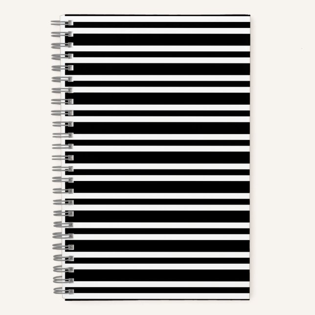 Black White Stripes Seamless Pattern Notebook (Front)