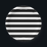 Black & White Stripes Striped Chic Party Paper Plate<br><div class="desc">Customize with any text. Matching items are available.</div>