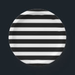 Black & White Stripes Striped Chic Party Paper Plate<br><div class="desc">Customize with any text. Matching items are available.</div>