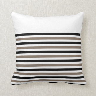 Black White Stripes with CUSTOMIZABLE ACCENT Throw Pillow