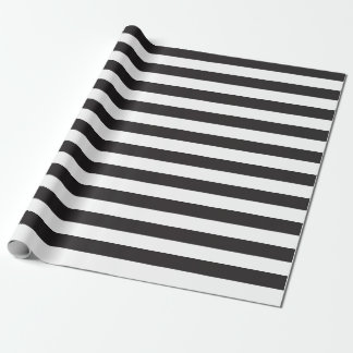 Black White Stripes Wrapping Paper