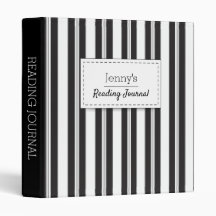 Black & White Stripped Reading Journal
