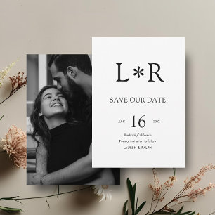 Black & White Stylish Modern Save the Date Invitation