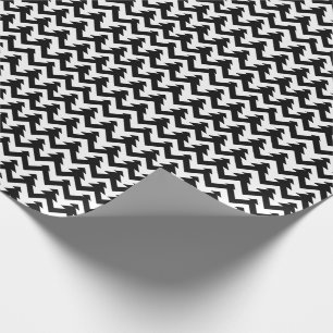 Black & White Stylish, Trendy Geometric Pattern Wrapping Paper
