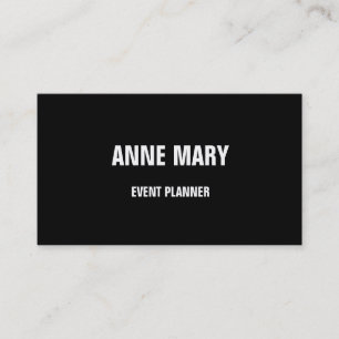 Black White Stylish Wedding Event Planner Custom Business Card