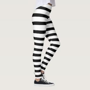 Black & White Subtle Graduation Stripe Leggings