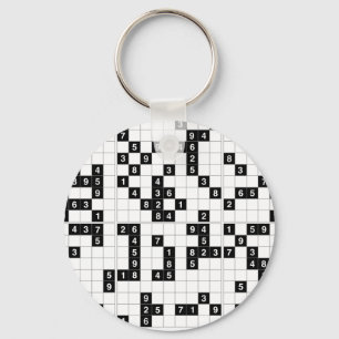 black white sudoku keychain