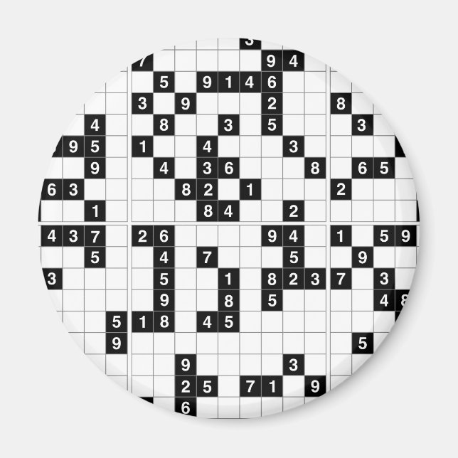 black white sudoku magnet (Front)