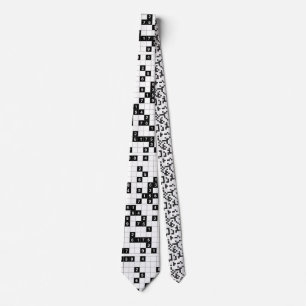 black white sudoku tie