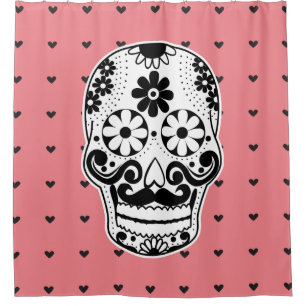 Black & White Sugar Skull Micro Heart