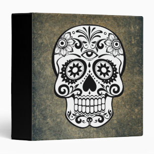 Black & White Sugar Skull Slate Binder
