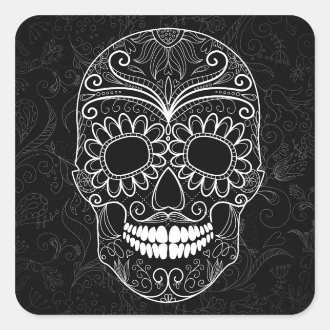 Black & White Sugar Skull Stickers (Front)
