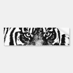 Black White Sumatran Borneo Tiger Eye Artwork Bumper Sticker