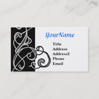Black & White Swirl Business Card