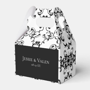 Black & White Swirl Gothic Wedding Favor Box